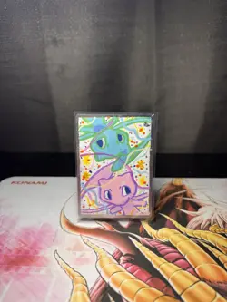 Custom hand painted MEW/SHINY MEW Pokemon Card - Image 1