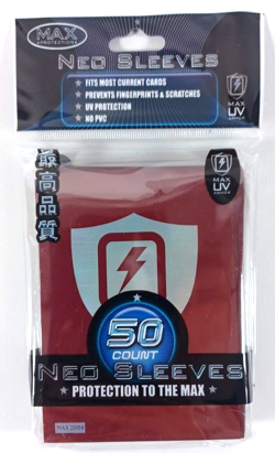 Max Protection Standard Card NEO Sleeves RED Design (50 Count) 7050LHRS - Image 1