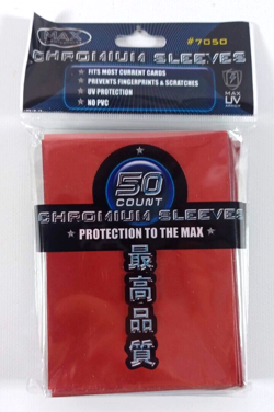 Max Protection Standard Card NEO Sleeves RED Design (50 Count) 7050LCSR - Image 1