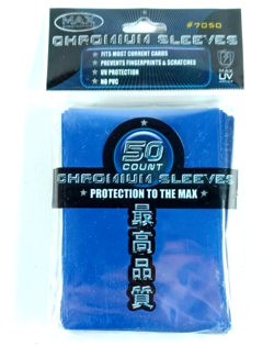 Max Protection YUGIOH Card CHROMIUM Sleeves BLUE (50 Count) Yu-Gi-Oh 7050L CSP - Image 1