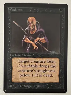 Magic the Gathering MTG Beta Weakness NM- (Beta Bob) - Image 1