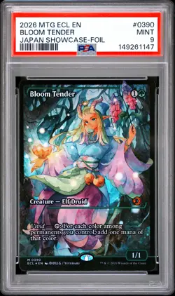 2026 MAGIC: THE GATHERING LORWYN ECLIPSED JAPAN SHOWCASE-FOIL BLOOM TENDER PSA 9 - Image 1