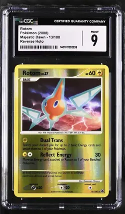 CGC 9 Pokemon Rotom Majestic Dawn 13/100 Reverse Holo POP 11❗ - Image 1