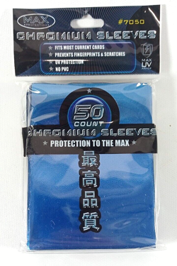 Max Protection Standard Card NEO Sleeves BLUE CHROME (50 Count) 7050LCSB - Image 1