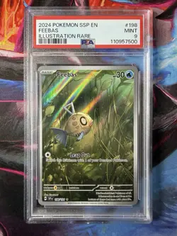 2024 POKEMON SSP EN-SURGING SPARKS ILLUSTRATION RARE #198 FEEBAS PSA 9 - Image 1