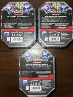 Pokemon TCG Azure Legends Tins Complete Art Set SEALED MINT 12 Booster Packs - Image 4