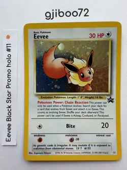 Pokemon - Eevee Black Star Promo 11 Holo - Rare - 1999-2000 WoTC - Never Played - Image 1