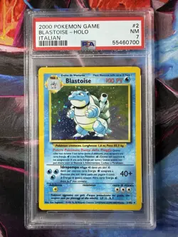 Pokemon PSA 7 - Blastoise 2/102 2000 Base Set Unlimited Rare Holo - Italian - Image 1