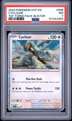 2024 POKEMON SVP EN-SV BLACK STAR PROMO #096 CYCLIZAR PSA 7 - Image 1