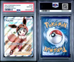 2021 Pokemon Sword & Shield Shining Fates Full Art Poke Kid #070 PSA 10 - Image 1