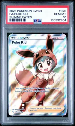 2021 Pokemon Sword & Shield Shining Fates Full Art Poke Kid #070 PSA 10 - Image 3