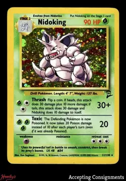 2000 Pokemon Base 2 Unlimited #11 Nidoking HOLO - Image 1