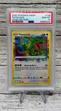 💎 2020 POKEMON SWSH VIVID VOLTAGE RAYQUAZA #138 PSA 10 Gem Mint 💎 - Image 1