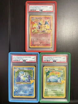 Pokemon Charizard Blastoise Venusaur Celebrations SET Collection Holo’s PSA 9s - Image 1