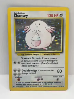 Chanset Holo Rare Pokemon TCG Base Set Unlimited 3/102 Moderately Played - Image 1