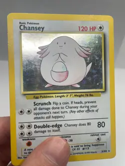 Chanset Holo Rare Pokemon TCG Base Set Unlimited 3/102 Moderately Played - Image 2