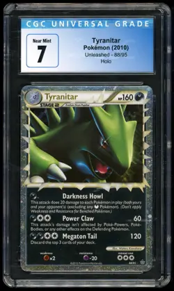 Pokemon Tyranitar 2010 Unleashed 88/95 Holo CGC 7 - Image 1