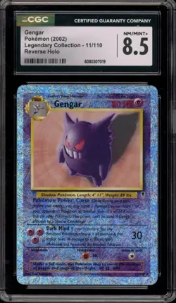 Gengar Legendary Collection Reverse Holo Rare #11 CGC 8.5 NM Mint + Pokemon TCG - Image 1