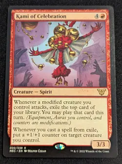 MTG - Kami of Celebration - Commander: Kamigawa: Neon Dynasty - Pack Fresh!! - Image 1