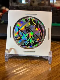 Pokemon TCG flip coin Zoroark silver pixel Battle Arena Deck Mewtwo VS Darkrai - Image 1