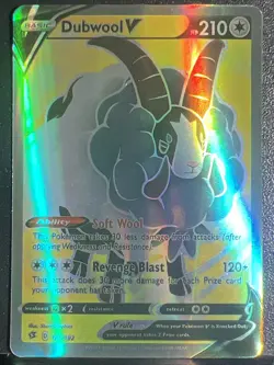 Pokemon Dubwool V 188/192 Rebel Clash Sword & Shield FULL ART - Image 1