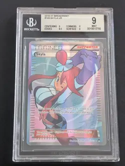 Pokemon Skyla 122/122 Full Art Trainer XY Breakpoint 2016 BGS 9 MINT - Image 1