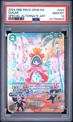 2024 ONE PIECE OP06-WINGS OF THE CAPTAIN SPECIAL ALTERNATE ART #024 SUGAR PSA 10 - Image 1