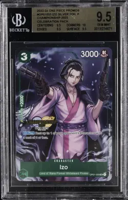 2022-24 ONE PIECE PROMOS SILVER FOIL P CHAMP. 2023 CELEBRATION PACK IZO BGS 9.5 - Image 1