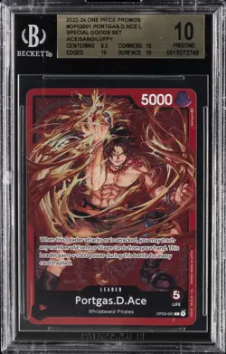 2022-24 ONE PIECE PROMOS SPECIAL GOODS SET ACE/SABO/LUFFY PORTGAS.D.ACE BGS 10 - Image 1