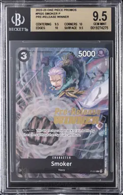 2022-23 ONE PIECE PROMOS PRE-RELEASE WINNER #P025 SMOKER BGS 9.5 - Image 1