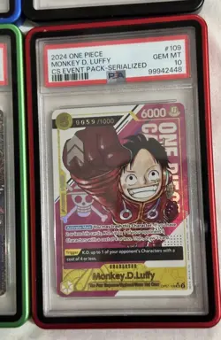 2024 ONE PIECE CS EVENT PACK SERIALIZED MONKEY D LUFFY 59/1000 PSA 10 - Image 5
