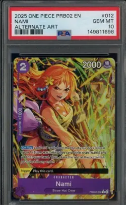 2022 ONE PIECE NAMI PSA 10 OP01-016 ROMANCE DAWN ALT ART-ERRATA #016 +bonusPSA10 - Image 3