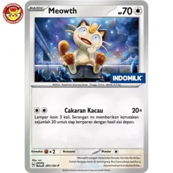 Meowth Indomilk Promo 201/SV-P Stamped Pokemon TCG Indonesia - Image 1