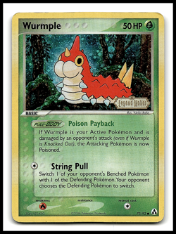 Pokemon Wurmple Legend Maker Reverse Holo Common 50 HP Card 70/92 - Image 1