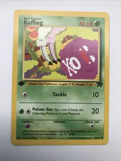 Pokemon TCG Team Rocket Koffing 1st Edition 58/82 Card - Image 1