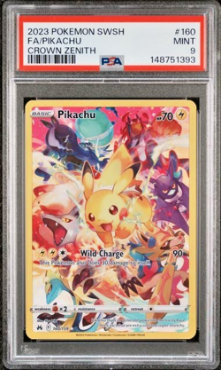 Pokemon Pikachu TCG Holo Card Crown Zenith PSA 9 160/159 Secret Rare 160 Mint - Image 1