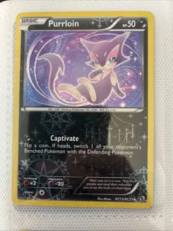 Pokemon TCG Purrloin Legendary Treasures Uncommon Card RC13/RC25 Radiant Holo - Image 1