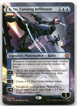 Kaito, Cunning Infiltrator (Borderless) #358 (NM) Foundations FDN Magic MTG - Image 1