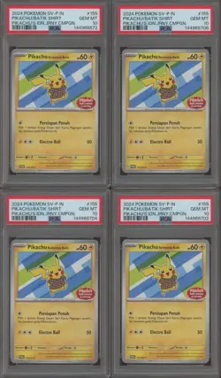 Lot of (4) Pokemon SV-P IN #155 Pikachu/Batik Shirt IND. JRNY. CMPGN. PSA 10 - Image 1