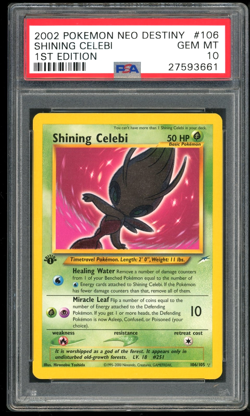 POKEMON SHINING CELEBI 2002 NEO DESTINY 1ST EDITION #106 PSA 10 - Image 1