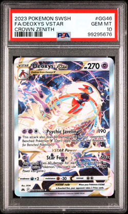 2023 POKEMON FA/DEOXYS VSTAR SWORD AND SHIELD CROWN ZENITH #GG46 PSA 10 - Image 1