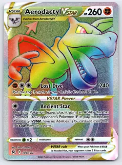 Aerodactyl VSTAR 199/196 Rainbow Rare Lost Origin Pokemon Holo 2022 NM - Image 1
