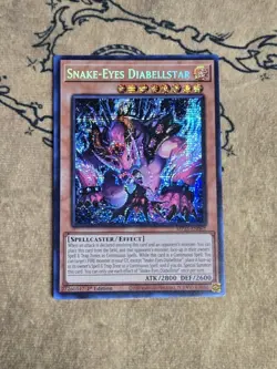 Yugioh Snake-Eyes Diabellstar MP25-EN062 1st Edition Prismatic Secret Rare NM - Image 1