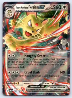 Team Rocket's Persian ex 150/182 Double Rare Destined Rivals Pokemon Holo NM - Image 1
