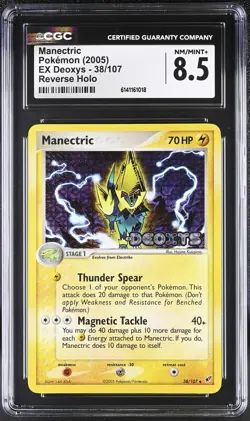 MANECTRIC 38/107 REVERSE HOLO EX DEOXYS POKEMON CGC 8.5 NM/MINT+ - Image 1