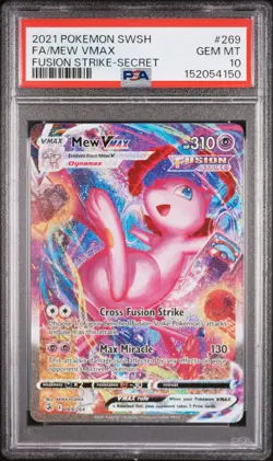 2021 POKEMON FA/MEW VMAX-SECRET SWORD & SHIELD FUSION STRIKE #269 PSA 10 - Image 1