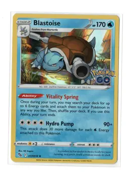 Blastoise 017/078 Holo Rare Pokemon GO Pokemon Holo Near Mint - Image 1