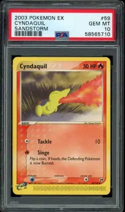 PSA 10 GEM MINT 2003 POKEMON EX SANDSTORM #59 CYNDAQUIL SANDSTORM - Image 1
