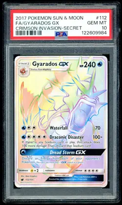 POKEMON GYARADOS GX 2017 SUN & MOON CRIMSON INVASION SECRET #112 FA PSA 10 - Image 1
