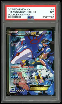 POKEMON TM.AQUA'S KYOGRE EX 2015 XY DOUBLE CRISIS #6 FA PSA 7 - Image 1